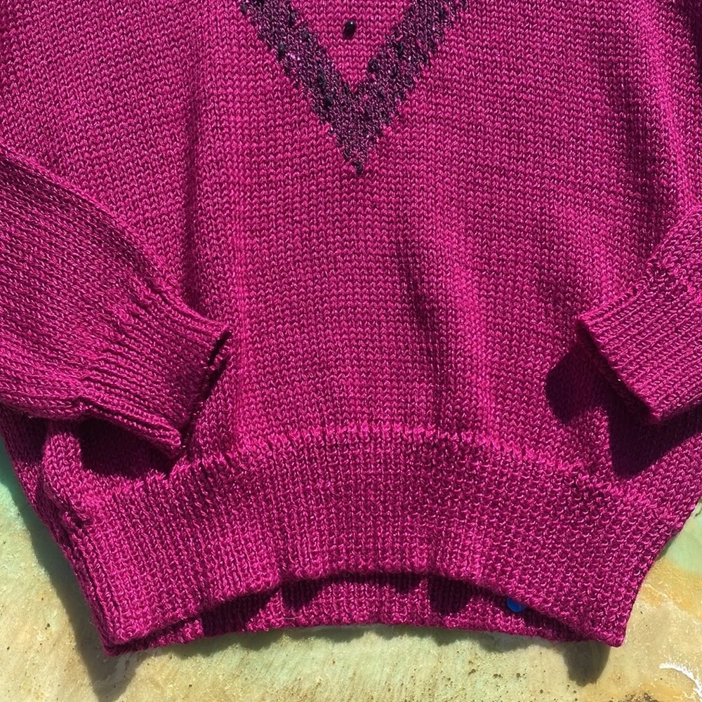 Vintage Knit Pullover Sweater with Beads - Picture 7 of 12